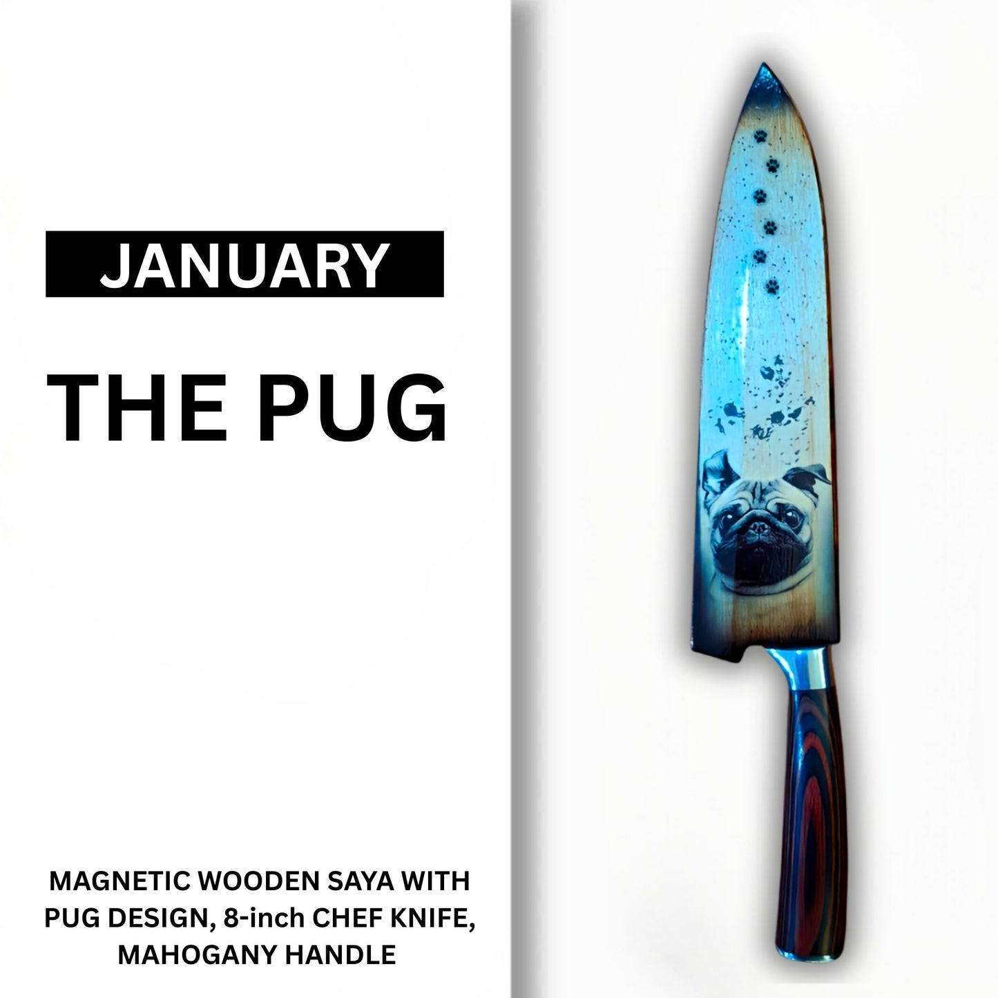 JANUARY PUG-CHEF KNIFE AND SAYA SET