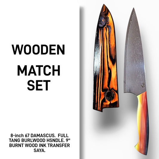MATCH SET- Chef Knife & Saya Combo