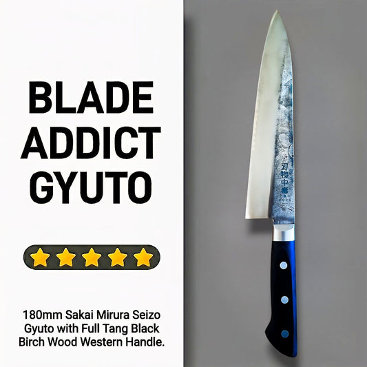 BLADE ADDICT- 180mm CUSTOM JAPANESE CHEF KNIFE