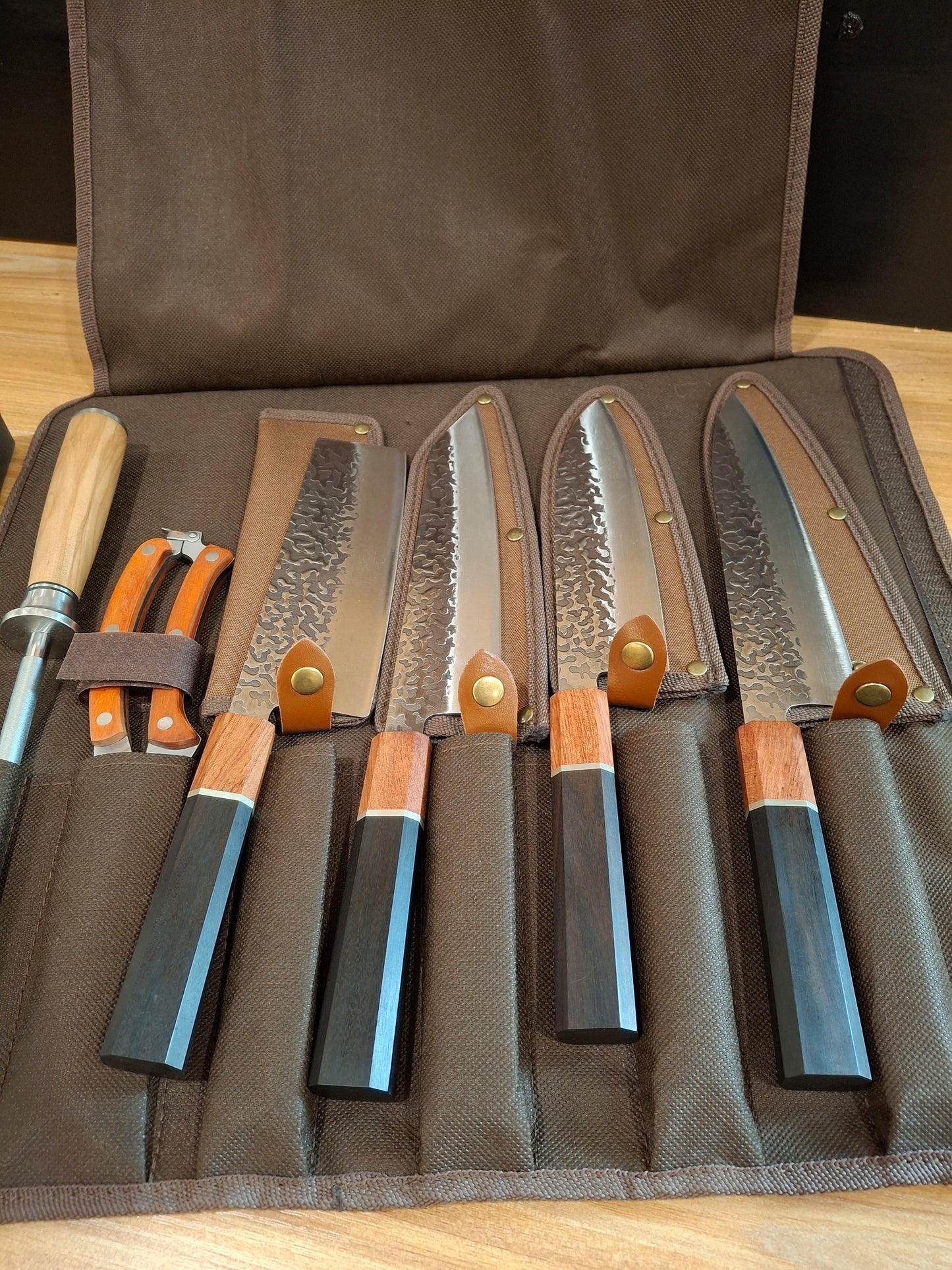 Wax Canvas Chef Knife Roll Set