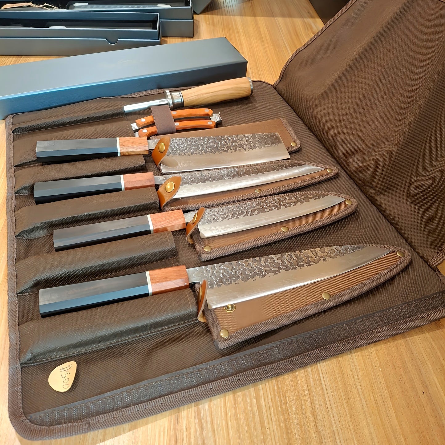 Wax Canvas Chef Knife Roll Set