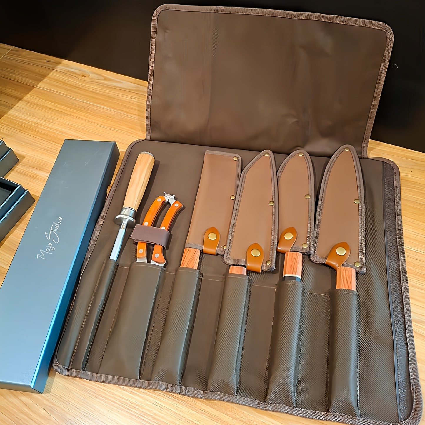 Wax Canvas Chef Knife Roll Set