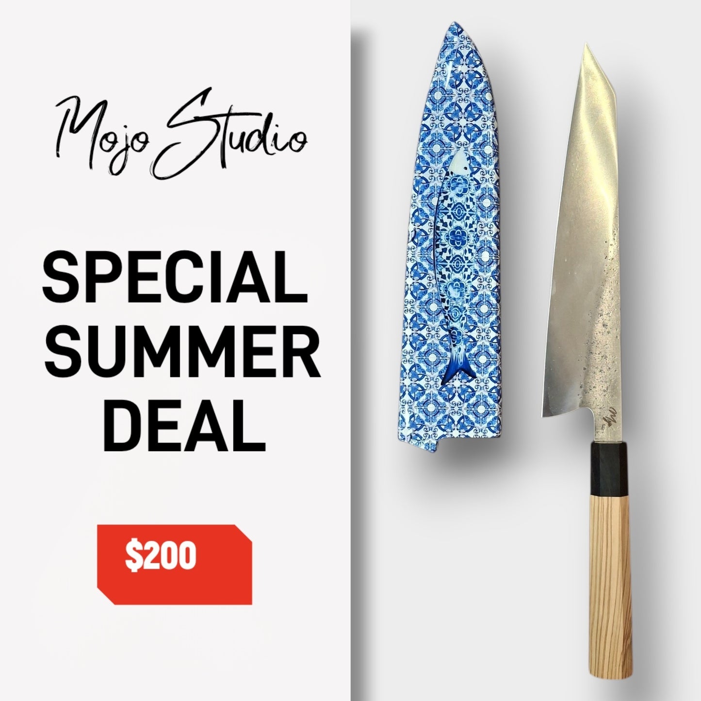 TILE FISH SAYA and KIRITSUKE CHEF KNIFE