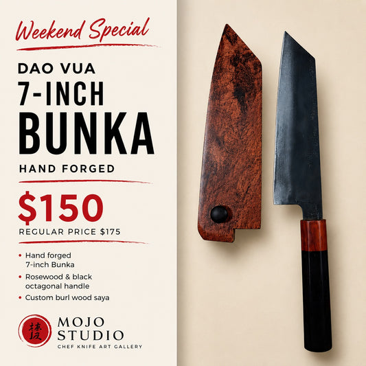 DAO VUA 7 INCH BUNKA AND HANDMADE BURLWOOD SAYA