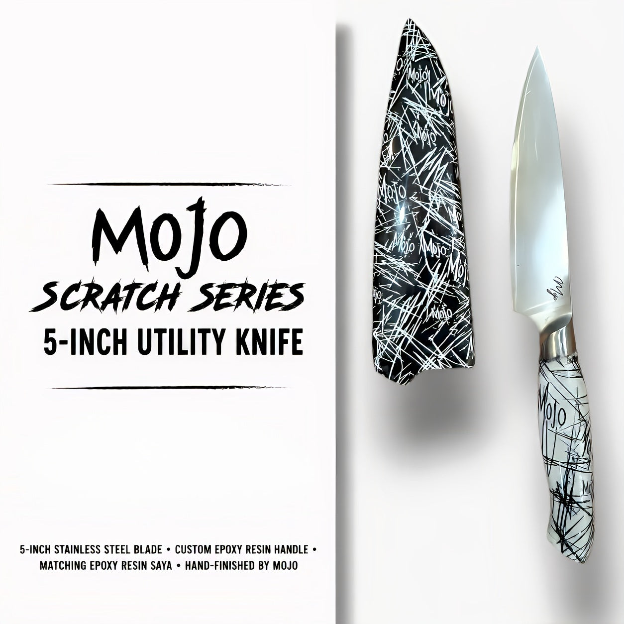 MOJO SCRATCH 5" UTILTY KNIFE WITH MATCHING SAYA