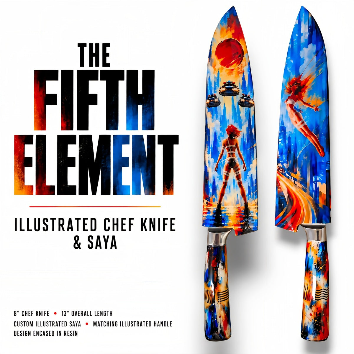 THE FIFTH ELEMENT CHEF KNIFE AND Double-sided SAYA