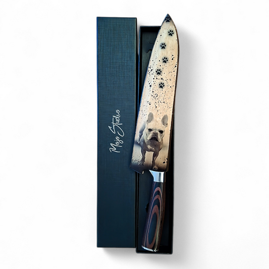 FEBRUARY-FRENCH BULLDOG-CHEF KNIFE & SAYA SET
