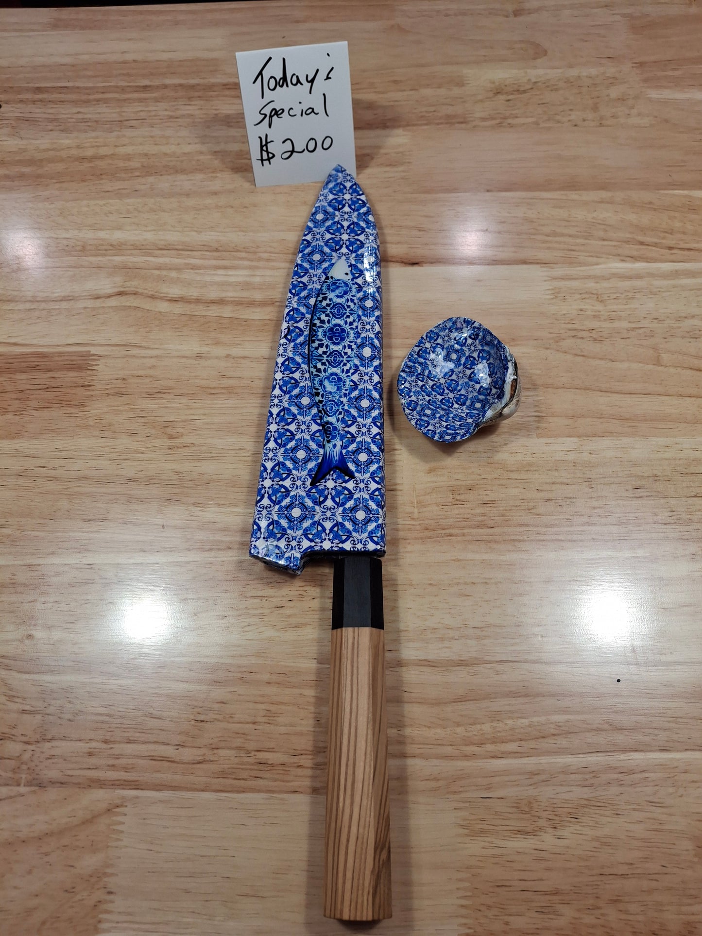 TILE FISH SAYA and KIRITSUKE CHEF KNIFE